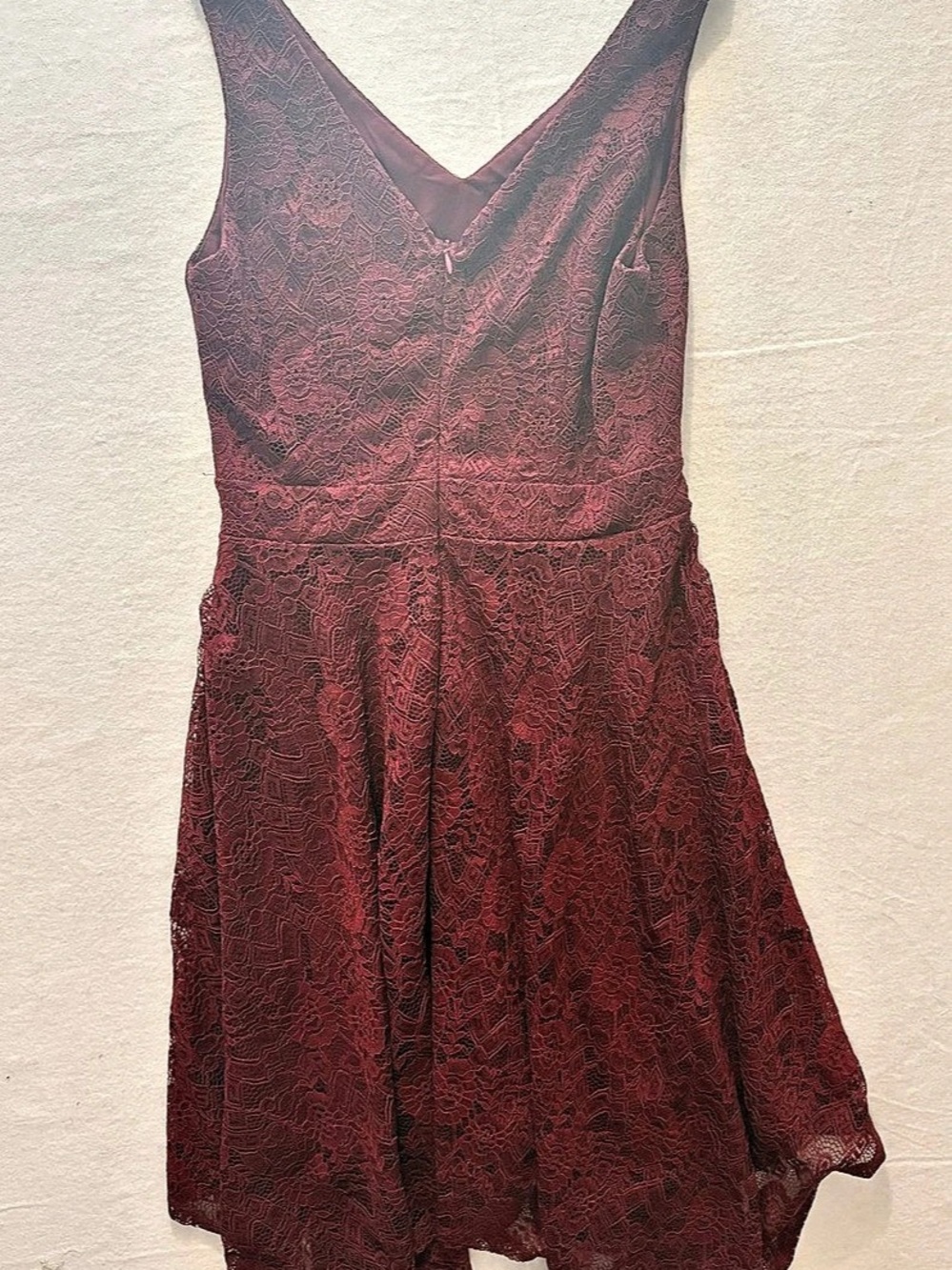 Dressystar Lace Dress in Burgundy Size Medium